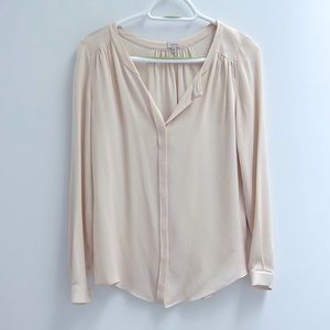 T. Babaton 100% silk cream shirt